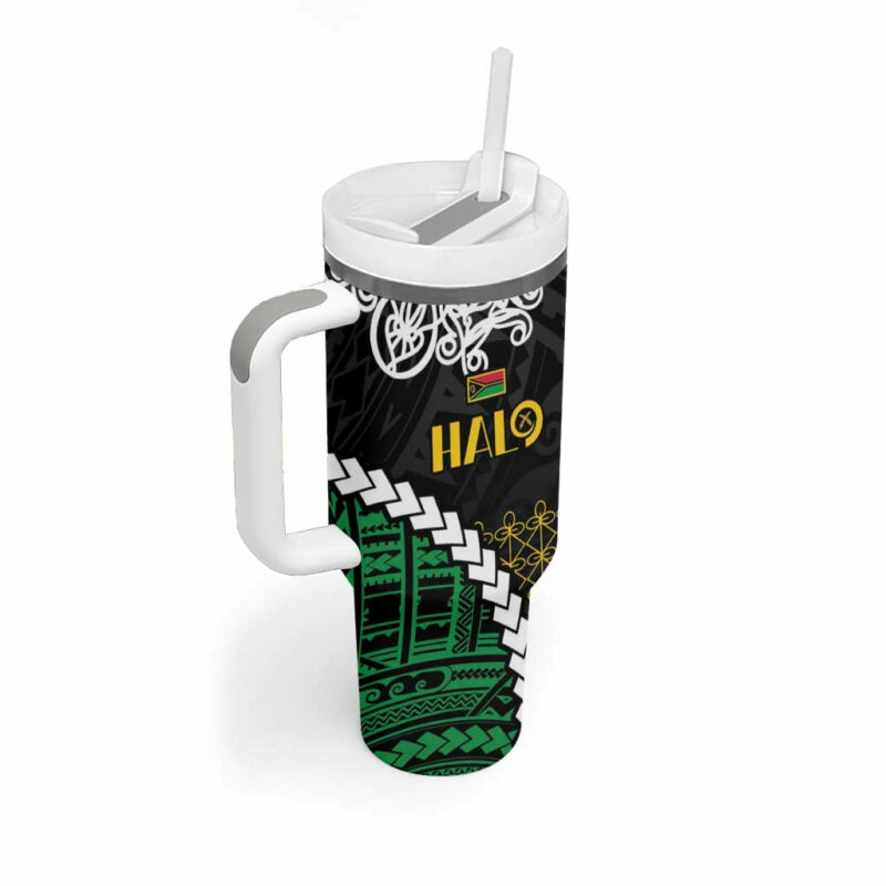Halo Vanuatu Pride Custom Stanley Quencher 40oz Stainless Steel Tumbler With Handle - Threewoofs - Image 2