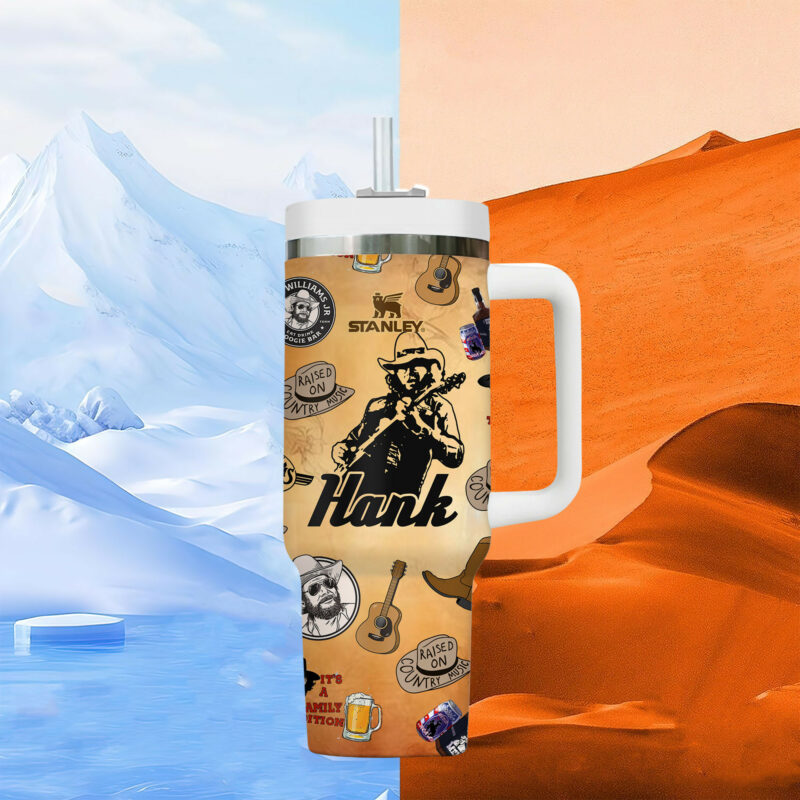 Hank William Jr. Music Custom Stanley Quencher 40oz Stainless Steel Tumbler With Handle - Threewoofs - Image 6