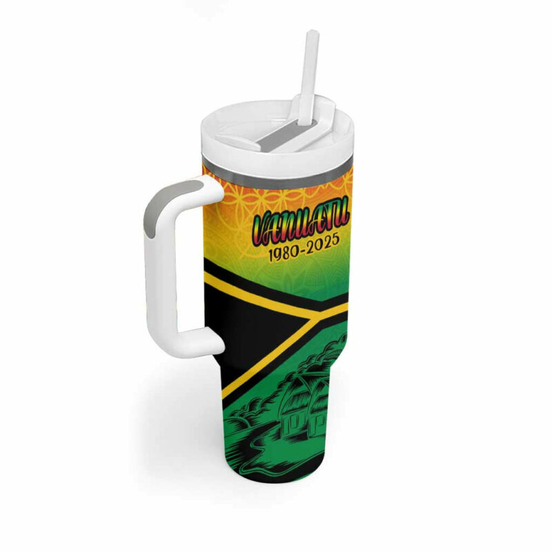 Hapi 45th Indipendens Dei Vanuatu Custom Stanley Quencher 40oz Stainless Steel Tumbler With Handle - Threewoofs - Image 2
