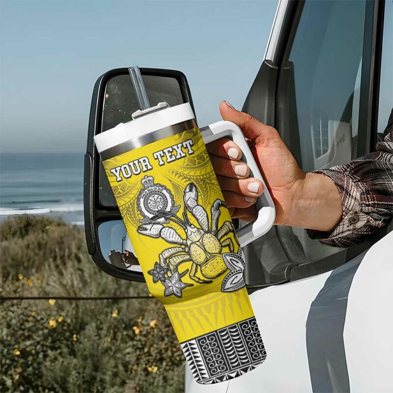 Happy Niue Constitution Day Niuean Crab Hiapo Yellow Custom Stanley Quencher 40oz Stainless Steel Tumbler With Handle - Threewoofs - Image 7