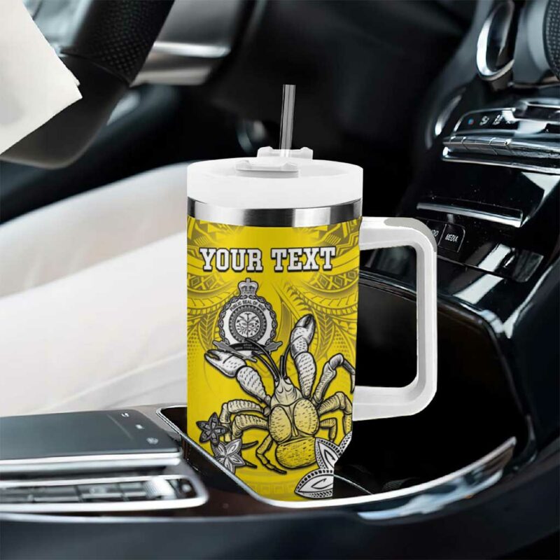 Happy Niue Constitution Day Niuean Crab Hiapo Yellow Custom Stanley Quencher 40oz Stainless Steel Tumbler With Handle - Threewoofs - Image 8
