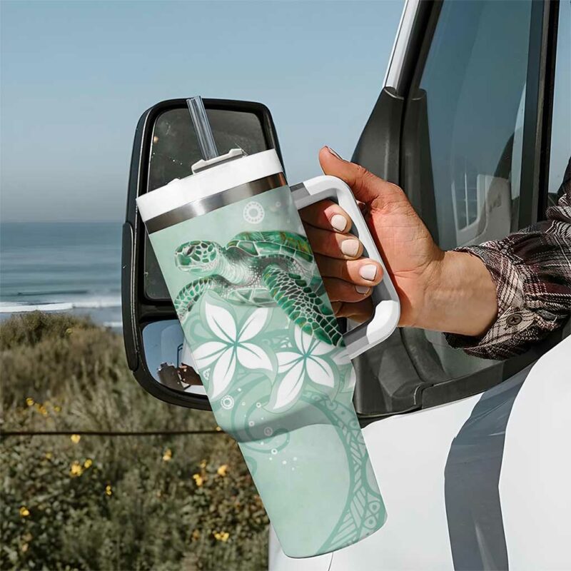 Happy Valentine‚Äôs Day Polynesia SeaTurtle Polynesian Green Lester Color Custom Stanley Quencher 40oz Stainless Steel Tumbler With Handle - Threewoofs - Image 7