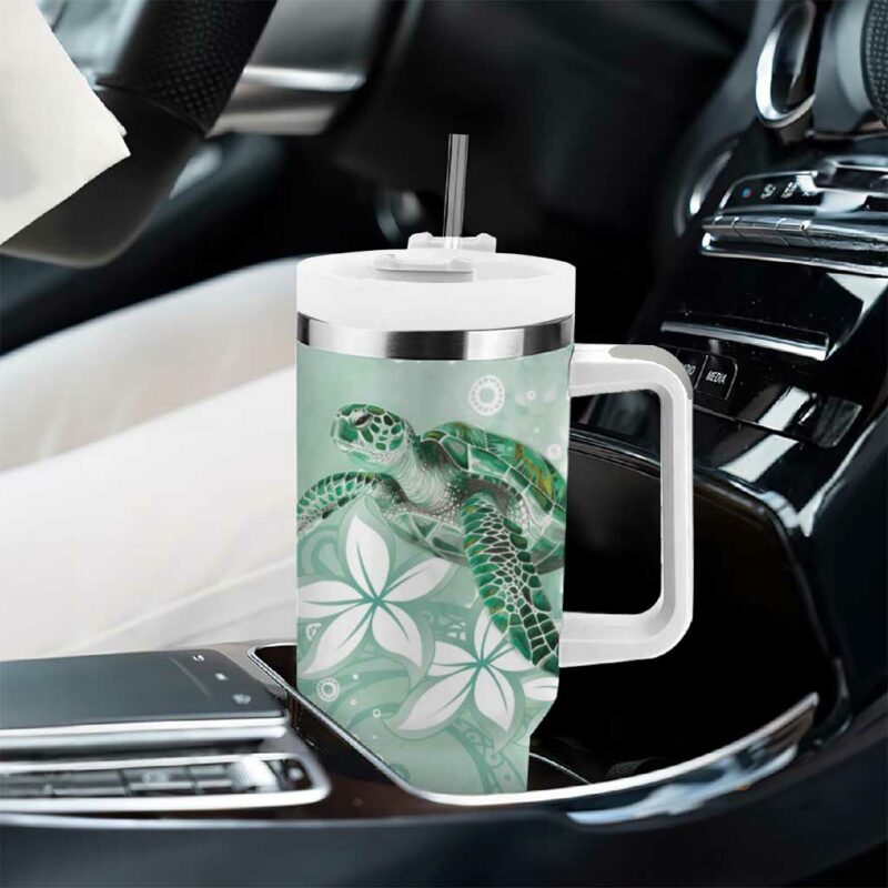 Happy Valentine‚Äôs Day Polynesia SeaTurtle Polynesian Green Lester Color Custom Stanley Quencher 40oz Stainless Steel Tumbler With Handle - Threewoofs - Image 8