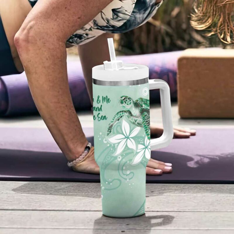 Happy Valentine‚Äôs Day Polynesia SeaTurtle Polynesian Green Lester Color Custom Stanley Quencher 40oz Stainless Steel Tumbler With Handle - Threewoofs - Image 6