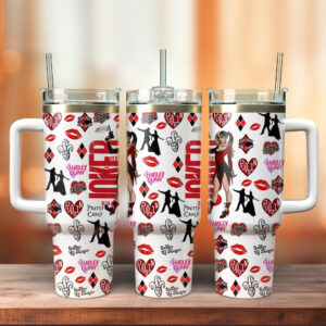 Harley Quinn Joker Movies Custom Stanley Quencher 40oz Stainless Steel Tumbler With Handle - Threewoofs