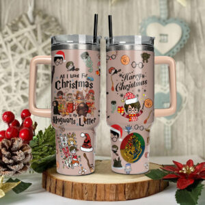 Harry Potter Movies Christmas Custom Stanley Quencher 40oz Stainless Steel Tumbler With Handle - Threewoofs