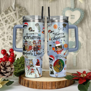 Harry Potter Movies Christmas Custom Stanley Quencher 40oz Stainless Steel Tumbler With Handle - Threewoofs