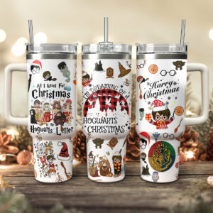 Harry Potter Movies Christmas Custom Stanley Quencher 40oz Stainless Steel Tumbler With Handle - Threewoofs