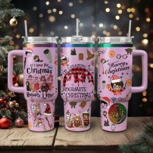 Harry Potter Movies Christmas Custom Stanley Quencher 40oz Stainless Steel Tumbler With Handle - Threewoofs