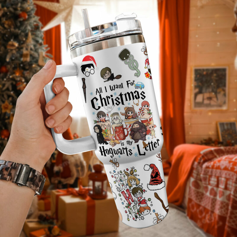 Harry Potter Movies Christmas Custom Stanley Quencher 40oz Stainless Steel Tumbler With Handle - Threewoofs - Image 3
