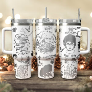 Harry Potter Movies Custom Stanley Quencher 40oz Stainless Steel Tumbler With Handle - Threewoofs