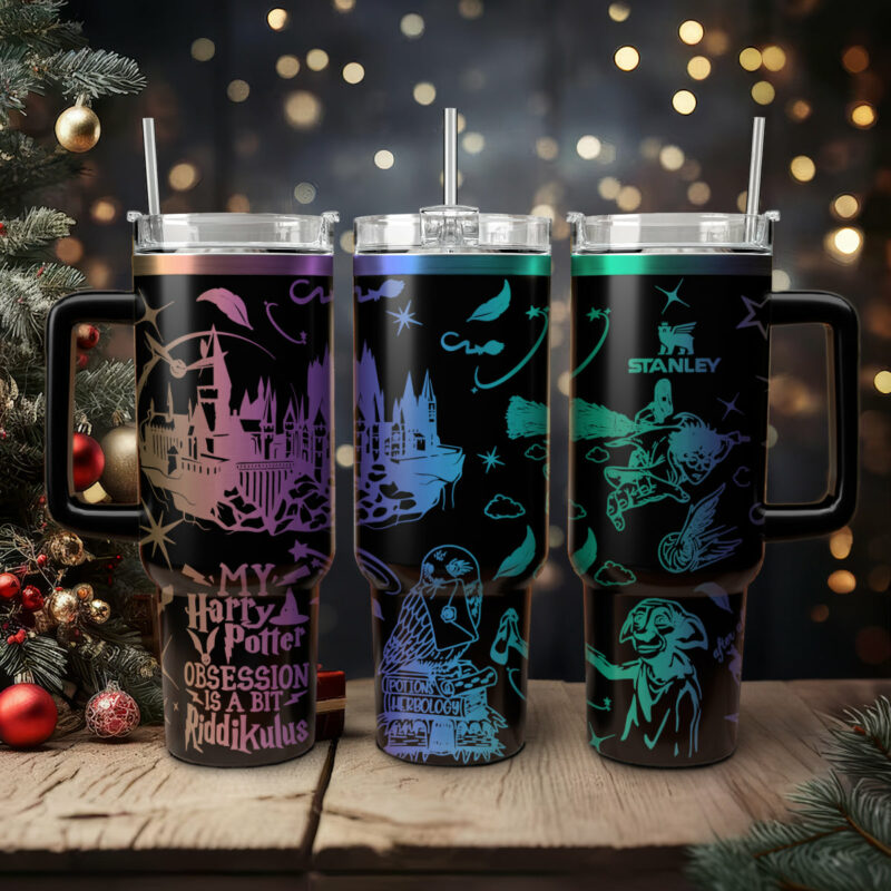 Harry Potter Movies Custom Stanley Quencher 40oz Stainless Steel Tumbler With Handle - Threewoofs