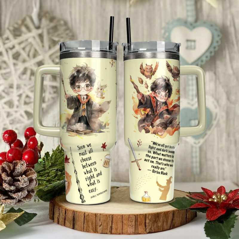 Harry Potter Movies Custom Stanley Quencher 40oz Stainless Steel Tumbler With Handle - Threewoofs - Image 2