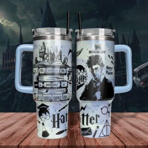 Harry Potter Movies Custom Stanley Quencher 40oz Stainless Steel Tumbler With Handle - Threewoofs