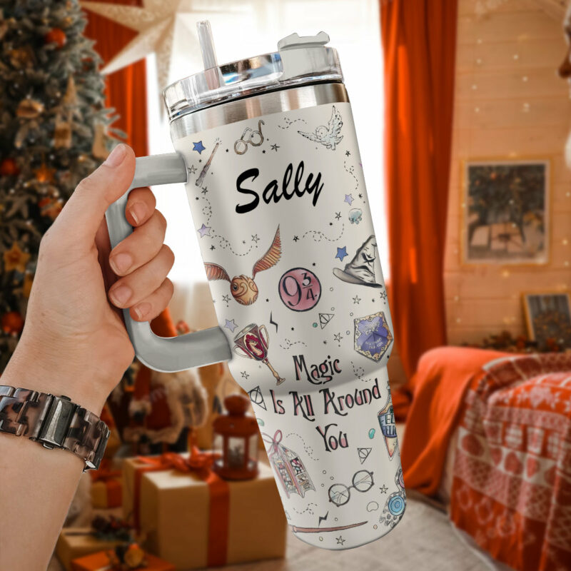 Harry Potter Movies Custom Stanley Quencher 40oz Stainless Steel Tumbler With Handle - Threewoofs - Image 3