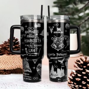 Harry Potter Movies Custom Stanley Quencher 40oz Stainless Steel Tumbler With Handle - Threewoofs