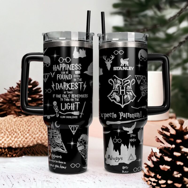 Harry Potter Movies Custom Stanley Quencher 40oz Stainless Steel Tumbler With Handle - Threewoofs