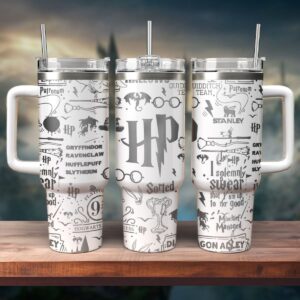 Harry Potter Movies Custom Stanley Quencher 40oz Stainless Steel Tumbler With Handle - Threewoofs