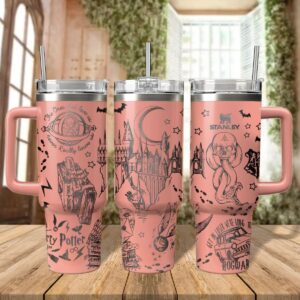 Harry Potter Movies Custom Stanley Quencher 40oz Stainless Steel Tumbler With Handle - Threewoofs