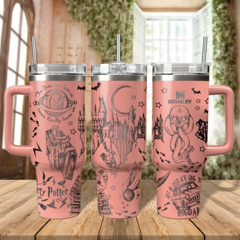 Harry Potter Movies Custom Stanley Quencher 40oz Stainless Steel Tumbler With Handle - Threewoofs