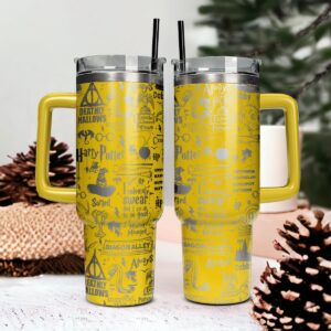 Harry Potter Movies Custom Stanley Quencher 40oz Stainless Steel Tumbler With Handle - Threewoofs