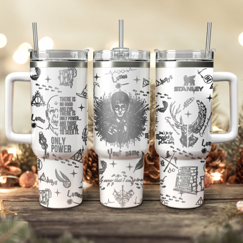 Harry Potter Movies Custom Stanley Quencher 40oz Stainless Steel Tumbler With Handle - Threewoofs