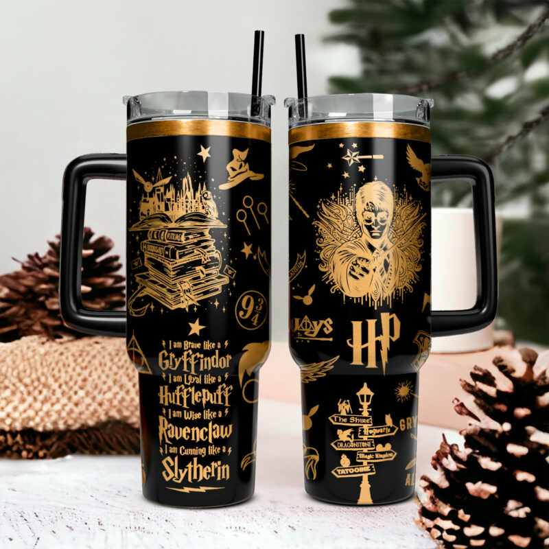 Harry Potter Movies Custom Stanley Quencher 40oz Stainless Steel Tumbler With Handle - Threewoofs
