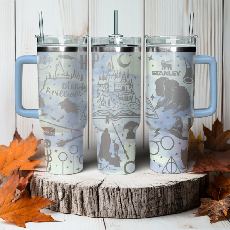 Harry Potter Movies Custom Stanley Quencher 40oz Stainless Steel Tumbler With Handle - Threewoofs - Image 2