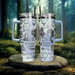 Harry Potter Movies Custom Stanley Quencher 40oz Stainless Steel Tumbler With Handle - Threewoofs