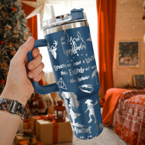 Harry Potter Movies Custom Stanley Quencher 40oz Stainless Steel Tumbler With Handle - Threewoofs