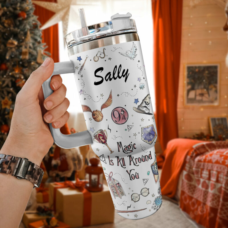 Harry Potter Movies Custom Stanley Quencher 40oz Stainless Steel Tumbler With Handle - Threewoofs - Image 3
