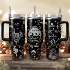 Harry Potter Movies Custom Stanley Quencher 40oz Stainless Steel Tumbler With Handle - Threewoofs