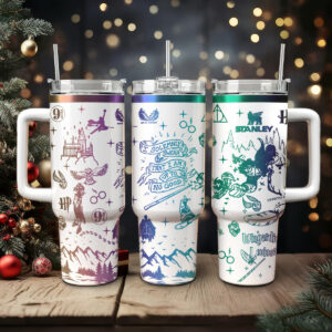 Harry Potter Movies Custom Stanley Quencher 40oz Stainless Steel Tumbler With Handle - Threewoofs