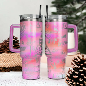 Harry Potter Movies Custom Stanley Quencher 40oz Stainless Steel Tumbler With Handle - Threewoofs