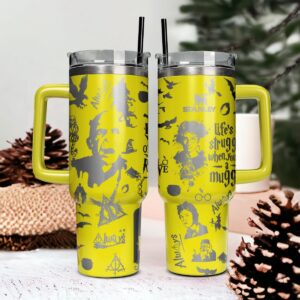 Harry Potter Movies Custom Stanley Quencher 40oz Stainless Steel Tumbler With Handle - Threewoofs