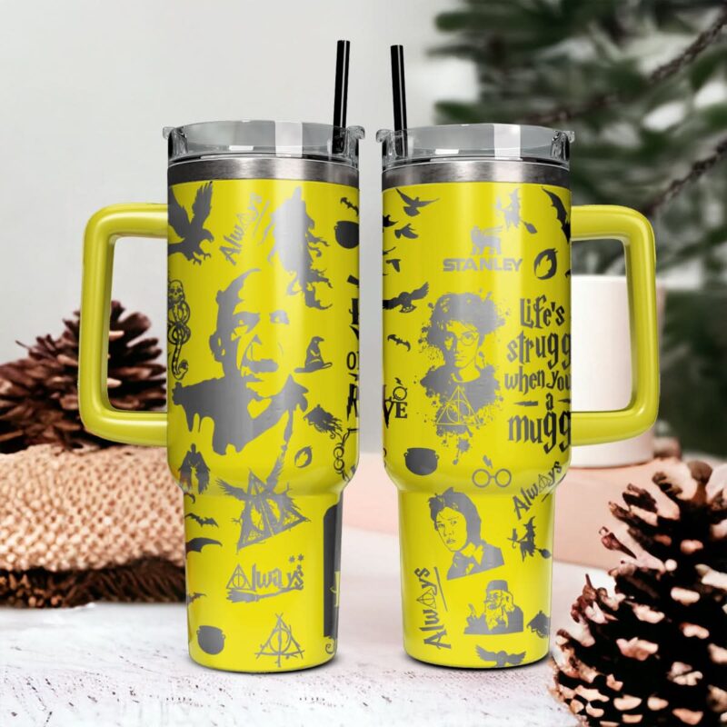 Harry Potter Movies Custom Stanley Quencher 40oz Stainless Steel Tumbler With Handle - Threewoofs