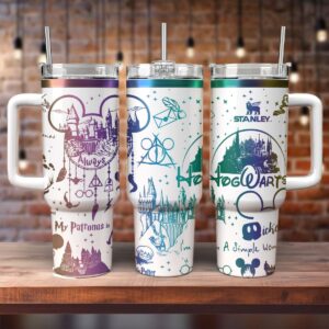 Harry Potter Movies Custom Stanley Quencher 40oz Stainless Steel Tumbler With Handle - Threewoofs