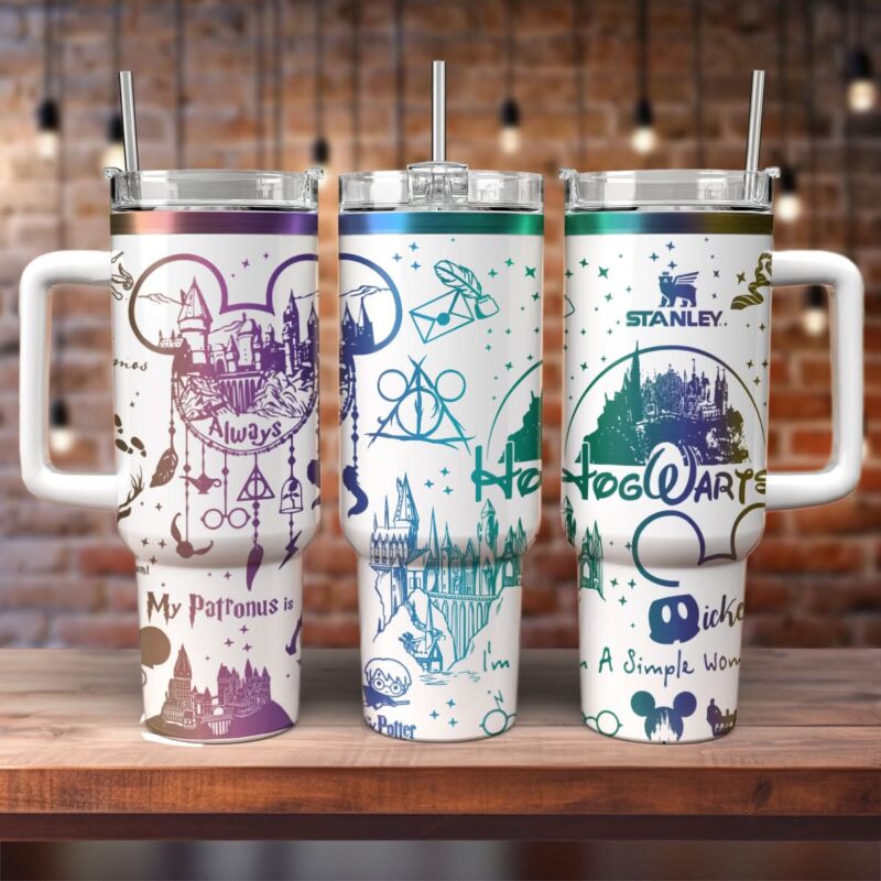 Harry Potter Movies Custom Stanley Quencher 40oz Stainless Steel Tumbler With Handle - Threewoofs