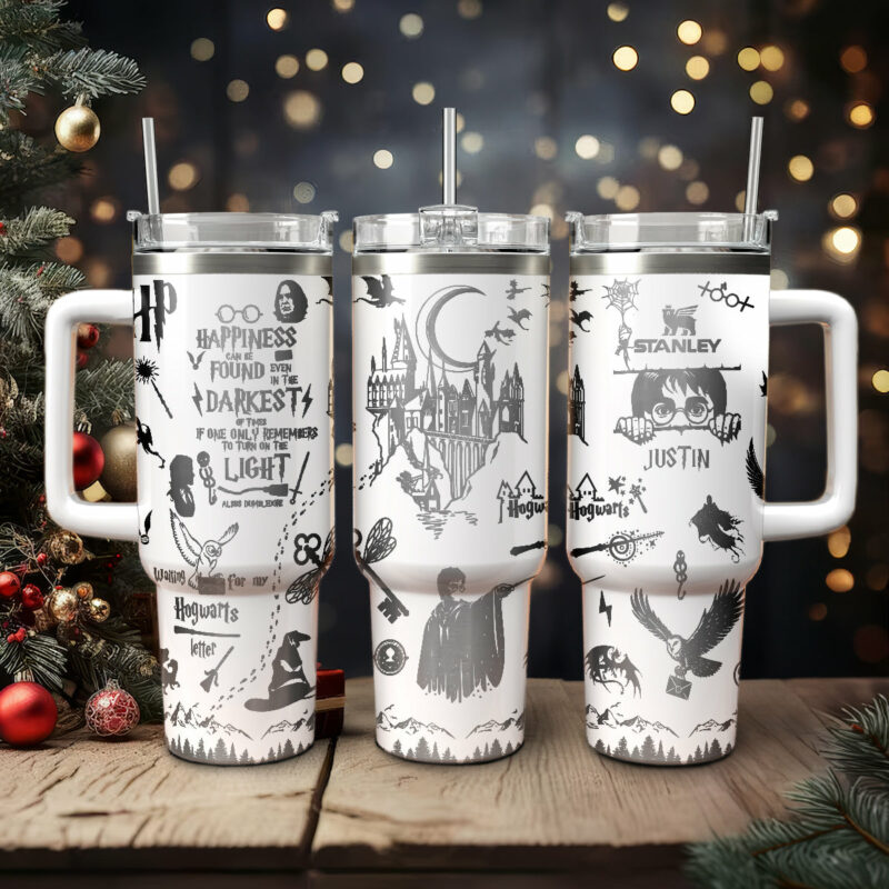 Harry Potter Movies Custom Stanley Quencher 40oz Stainless Steel Tumbler With Handle - Threewoofs