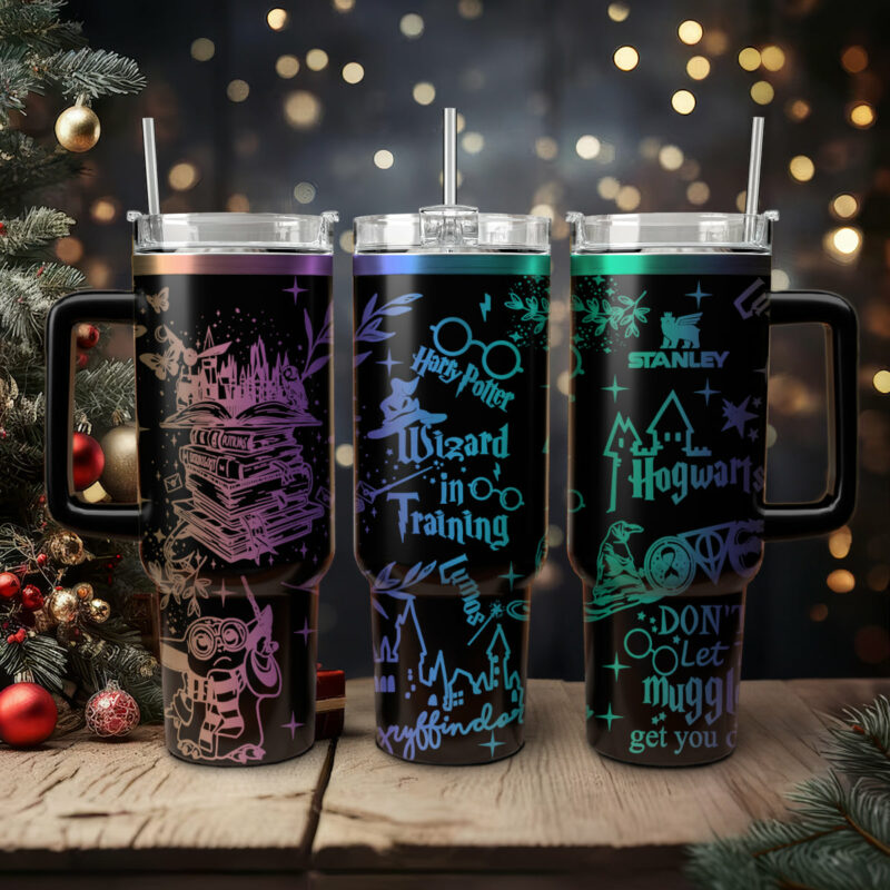 Harry Potter Movies Custom Stanley Quencher 40oz Stainless Steel Tumbler With Handle - Threewoofs