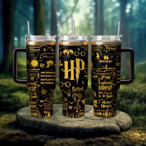Harry Potter Movies Custom Stanley Quencher 40oz Stainless Steel Tumbler With Handle - Threewoofs