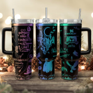 Harry Potter Movies Custom Stanley Quencher 40oz Stainless Steel Tumbler With Handle - Threewoofs