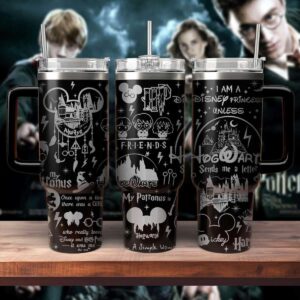 Harry Potter Movies Custom Stanley Quencher 40oz Stainless Steel Tumbler With Handle - Threewoofs