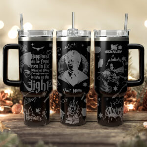 Harry Potter Movies Custom Stanley Quencher 40oz Stainless Steel Tumbler With Handle - Threewoofs