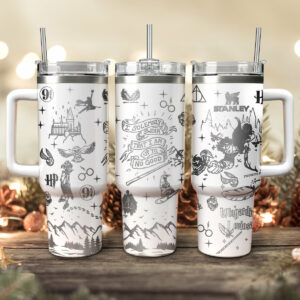 Harry Potter Movies Custom Stanley Quencher 40oz Stainless Steel Tumbler With Handle - Threewoofs