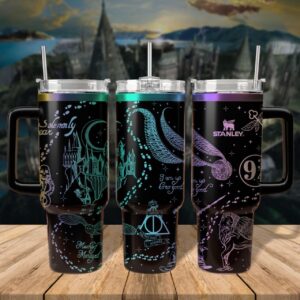 Harry Potter Movies Custom Stanley Quencher 40oz Stainless Steel Tumbler With Handle - Threewoofs