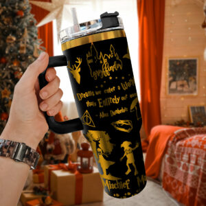 Harry Potter Movies Custom Stanley Quencher 40oz Stainless Steel Tumbler With Handle - Threewoofs
