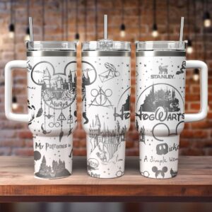 Harry Potter Movies Custom Stanley Quencher 40oz Stainless Steel Tumbler With Handle - Threewoofs