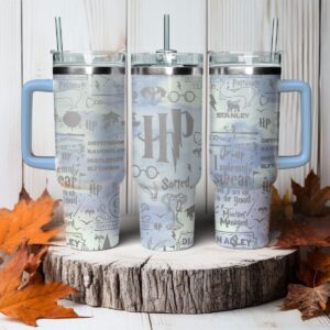 Harry Potter Movies Custom Stanley Quencher 40oz Stainless Steel Tumbler With Handle - Threewoofs