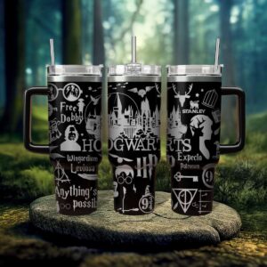 Harry Potter Movies Custom Stanley Quencher 40oz Stainless Steel Tumbler With Handle - Threewoofs